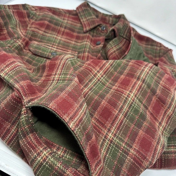 Orvis Classic Collection Men’s Medium Heavyweight‎ Pocketed Shacket Flannel Red - Picture 4 of 5